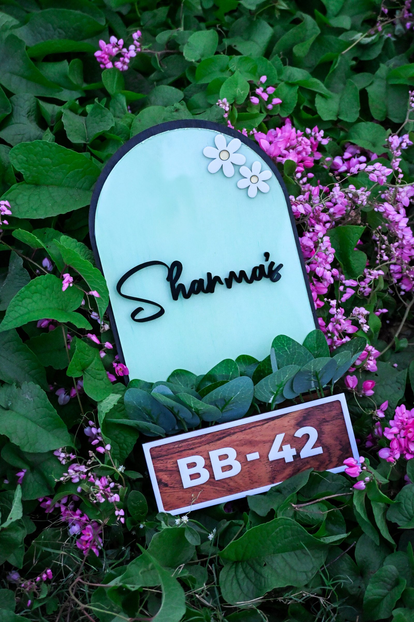 House Name Planter Aqua Green,Lavender,Maroon